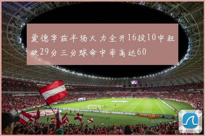 爱德华兹半场火力全开16投10中狂砍29分三分球命中率高达60